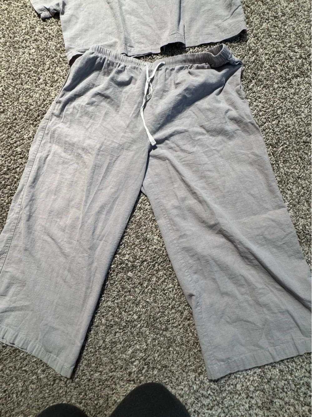 Ekouaer Relaxed Wide-Leg Joggers Set - Gray - Picture 5 of 7